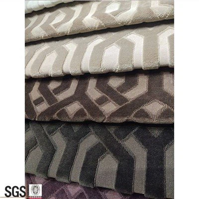 Jacquard Rajutan Poliester Beludru Kain Tekstil Rumah